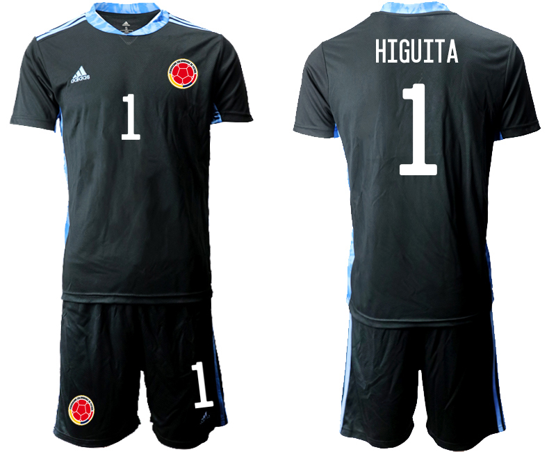Men 2020-2021 Season National team Colombia goalkeeper black #1 Soccer Jersey->colombia jersey->Soccer Country Jersey